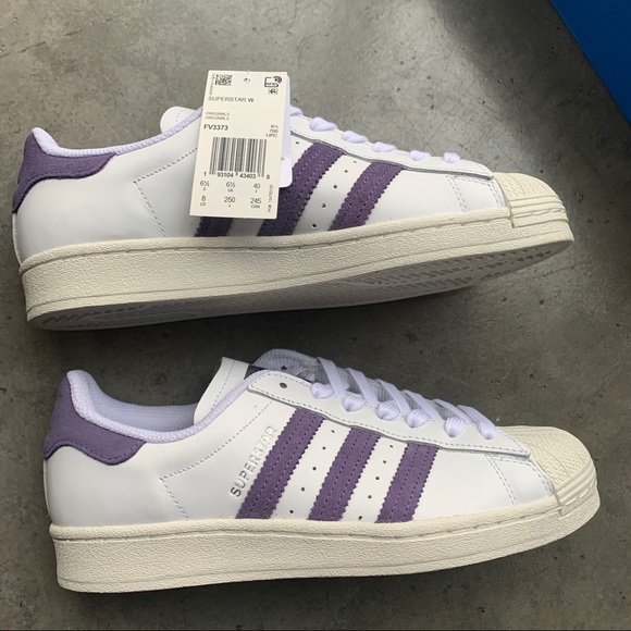 adidas | Shoes | Adidas Superstar Purple Stripe Shoes | Poshmark